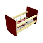 سرير دمى خشبي هزاز