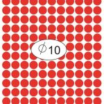 ملصقات/طبع دائرية ملونة 10 مم
