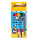 أقلام خشب ملوّنة ثنائية الللون – عبوة 24 لون (Kids Art)