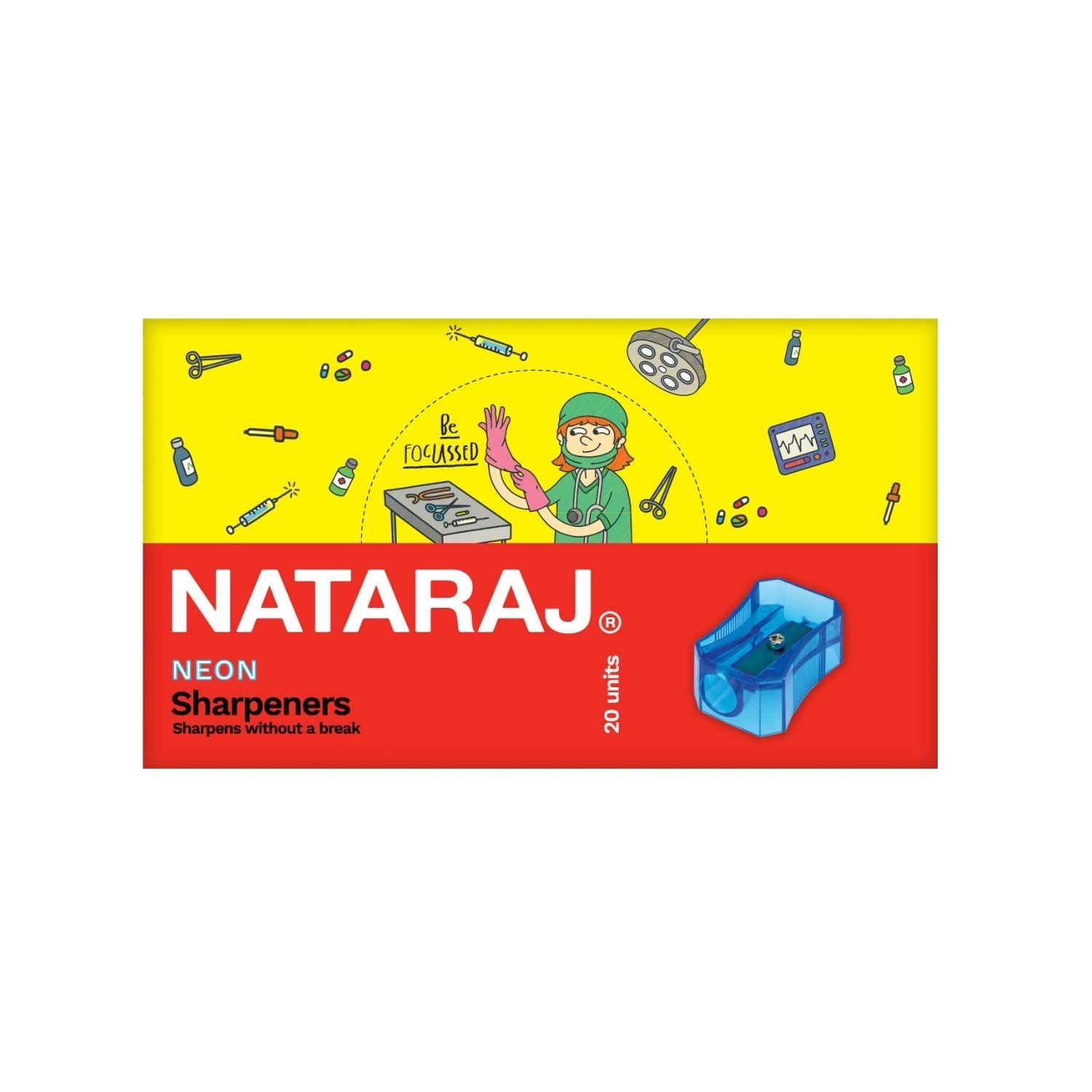 2e8ee190-9fe4-4281-bb7f-c94dbca9d605 براية أقلام نيون شفافة – NATARAJ 20 قطعة - الصورة 1