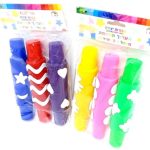 طقم شوبك بلاستيكي ملون (مرقه) للمعجون