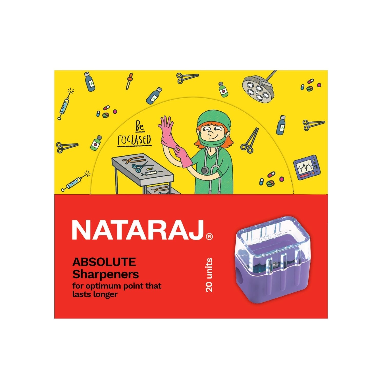 d07ed31b-29ca-4888-b36a-8459c279bb27 براية أقلام بعلبة – NATARAJ Absolute 20 قطعة - الصورة 1